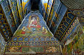 Paintings on the wall of the outer cloister of the Mahamuni Paya, Mandalay, Myanmar 